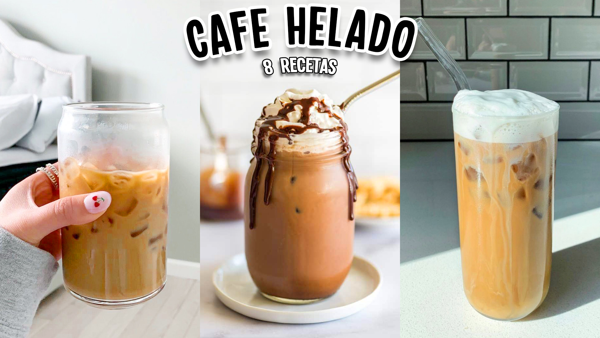 Como hacer el mejor CAFE HELADO! 8 recetas faciles para hacer bebidas frias caseras